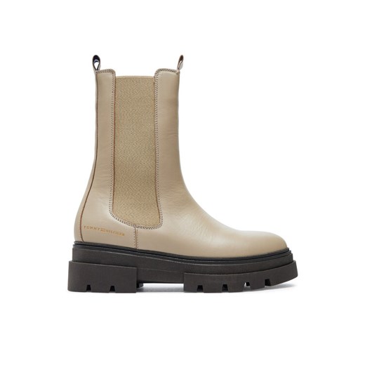 Sztyblety Tommy Hilfiger Monochromatic Chelsea Boot FW0FW06730 Beżowy ze sklepu eobuwie.pl w kategorii Botki - zdjęcie 182101171