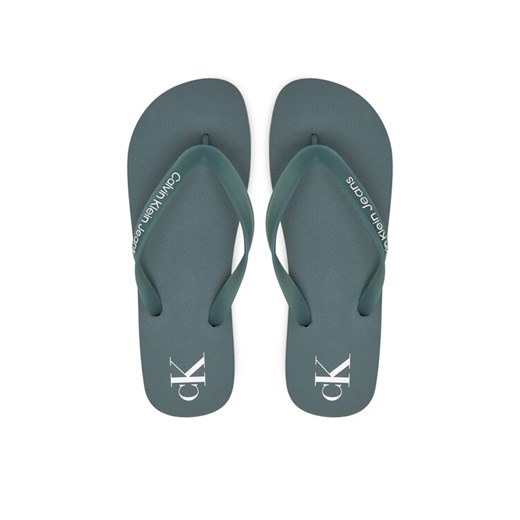 Japonki Calvin Klein Jeans Beach Sandal Transparent Tpu YM0YM01267 Turkusowy ze sklepu eobuwie.pl w kategorii Klapki męskie - zdjęcie 182101192