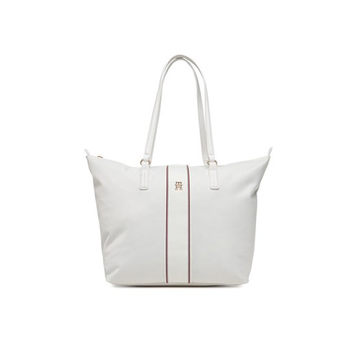 Torebka Tommy Hilfiger Poppy Tote Corp AW0AW17205 Écru Tommy Hilfiger 00 eobuwie.pl