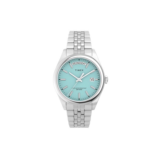 Zegarek Timex Legacy Day and Date Tiffany TW2V68400 Srebrny ze sklepu eobuwie.pl w kategorii Zegarki - zdjęcie 182101210