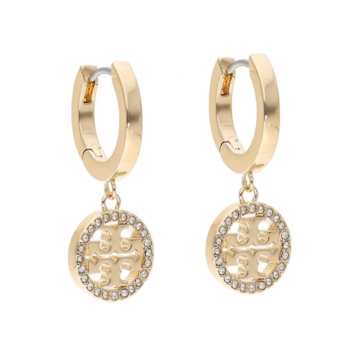 Kolczyki Tory Burch Miller Pave Hoop Earring 87041 Złoty ze sklepu eobuwie.pl w kategorii Kolczyki - zdjęcie 182101331