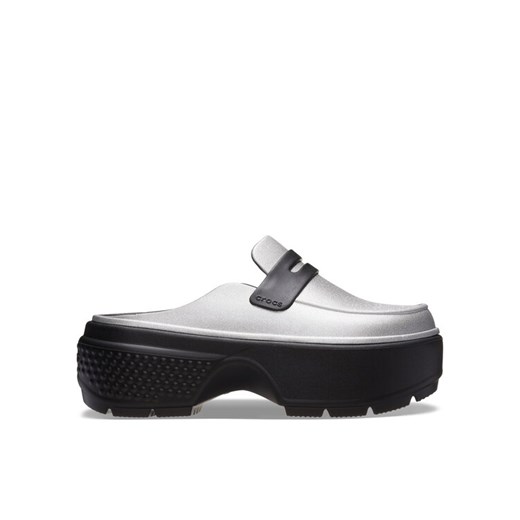 Klapki Crocs Stomp Metallic Loafer Clog 210363 Srebrny ze sklepu eobuwie.pl w kategorii Klapki damskie - zdjęcie 182101812