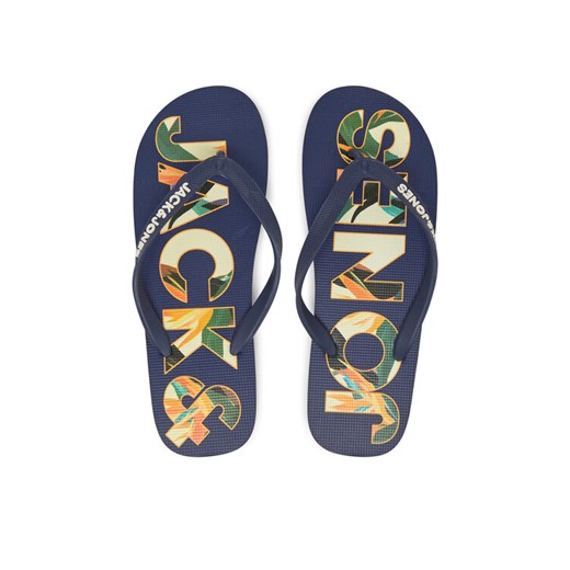 Japonki Jack&Jones Jfwlogo Palm Print Flip Flop Ln 12230642 Granatowy ze sklepu eobuwie.pl w kategorii Klapki męskie - zdjęcie 182101932