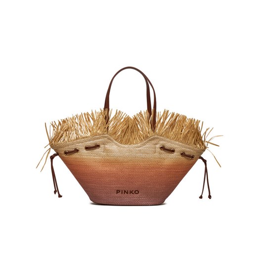 Torebka Pinko Pagoda Extra Shopper . PE 24 PLTT 102911 A1R6 Beżowy ze sklepu eobuwie.pl w kategorii Torby letnie - zdjęcie 182102040