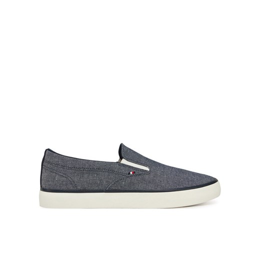 Tenisówki Tommy Hilfiger Th Hi Vulc Low Slip On Ch FM0FM05390 Niebieski ze sklepu eobuwie.pl w kategorii Trampki męskie - zdjęcie 182102231