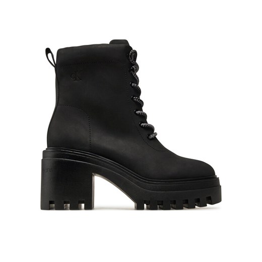 Botki Calvin Klein Jeans Chunky Heeled Zip Boot Lth YW0YW01548 Czarny ze sklepu eobuwie.pl w kategorii Botki - zdjęcie 182102620
