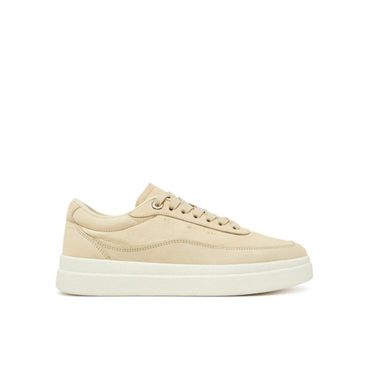 Sneakersy Tommy Hilfiger Modern Court Sneaker Nubuck FW0FW08462 Beżowy ze sklepu eobuwie.pl w kategorii Buty sportowe damskie - zdjęcie 182102841