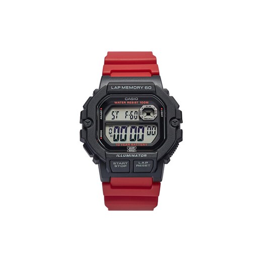 Zegarek Casio WS-1400H-4AVEF Czerwony ze sklepu eobuwie.pl w kategorii Zegarki - zdjęcie 182103323