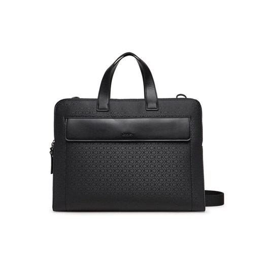 Torba na laptopa Calvin Klein Ck Sleek 2G Laptop Bag Mono K50K512938 Czarny ze sklepu eobuwie.pl w kategorii Torby na laptopa - zdjęcie 182103730