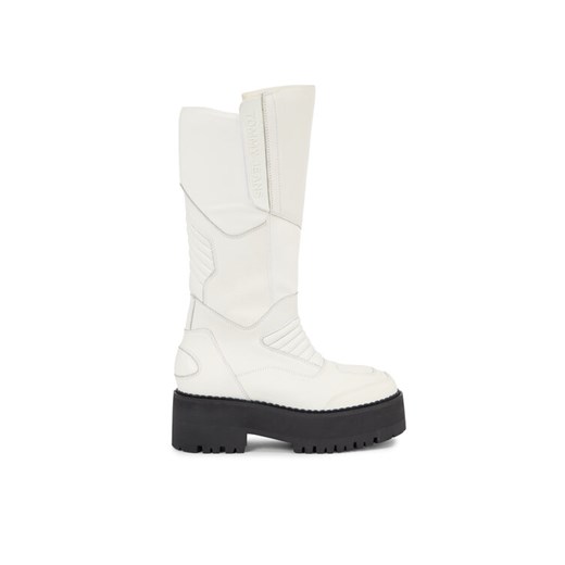 Kozaki Tommy Jeans Tjw Long Shaft Biker Boot EN0EN02376 Biały ze sklepu eobuwie.pl w kategorii Workery damskie - zdjęcie 182104523