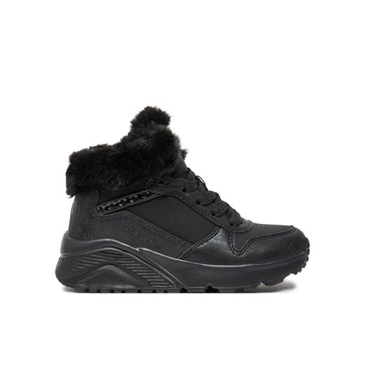 Botki Skechers Uno Lite - Comfurt Collar 310396L/BBK Czarny ze sklepu eobuwie.pl w kategorii Buty zimowe dziecięce - zdjęcie 182105322