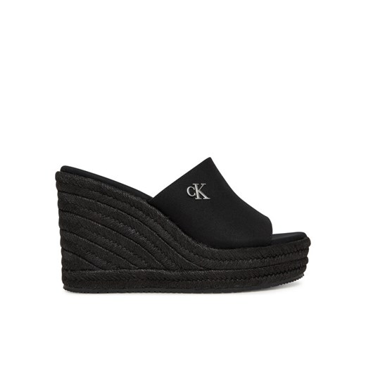 Espadryle Calvin Klein Jeans Wedge Rope Slide Mg YW0YW01699 Czarny ze sklepu eobuwie.pl w kategorii Espadryle damskie - zdjęcie 182106174