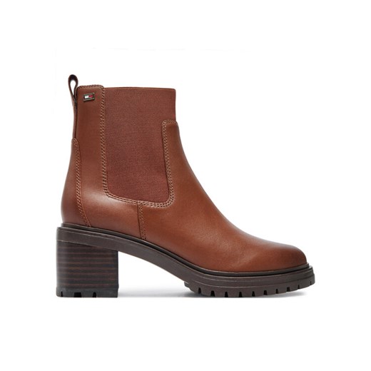Sztyblety Tommy Hilfiger FW0FW08163 Brązowy ze sklepu eobuwie.pl w kategorii Botki - zdjęcie 182106241