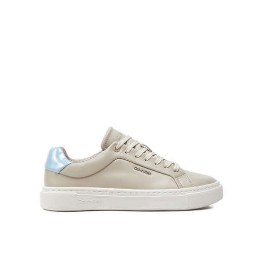 Sneakersy Calvin Klein Cupsole Lace Up W/Ml Lth HW0HW02119 Beżowy ze sklepu eobuwie.pl w kategorii Buty sportowe damskie - zdjęcie 182106523