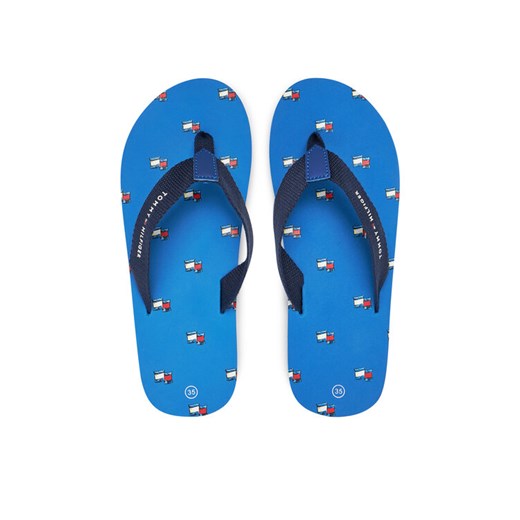 Japonki Tommy Hilfiger T3X8-33909-0058A023 S Niebieski ze sklepu eobuwie.pl w kategorii Klapki dziecięce - zdjęcie 182106624