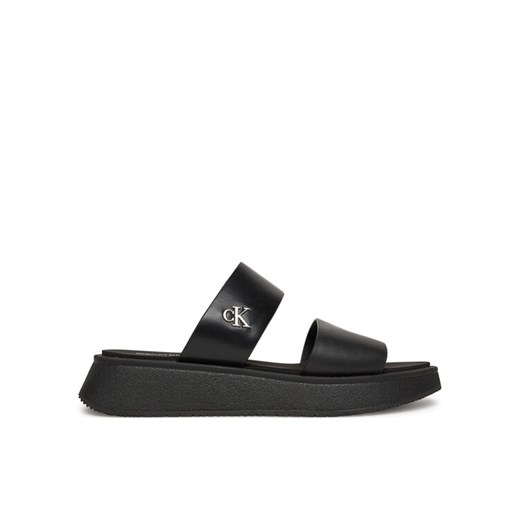 Klapki Calvin Klein Jeans Sandal Slide Double Strap YW0YW01694 Czarny ze sklepu eobuwie.pl w kategorii Klapki damskie - zdjęcie 182106744