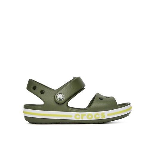 Sandały Crocs BAYABAND SANDAL T 211055-309 Zielony ze sklepu eobuwie.pl w kategorii Sandały dziecięce - zdjęcie 182106831
