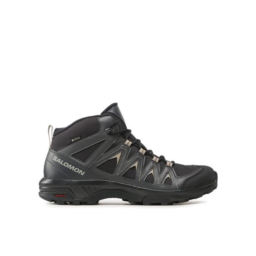 Trekkingi Salomon X Braze Mid GORE-TEX L47174800 Czarny ze sklepu eobuwie.pl w kategorii Buty trekkingowe męskie - zdjęcie 182107013