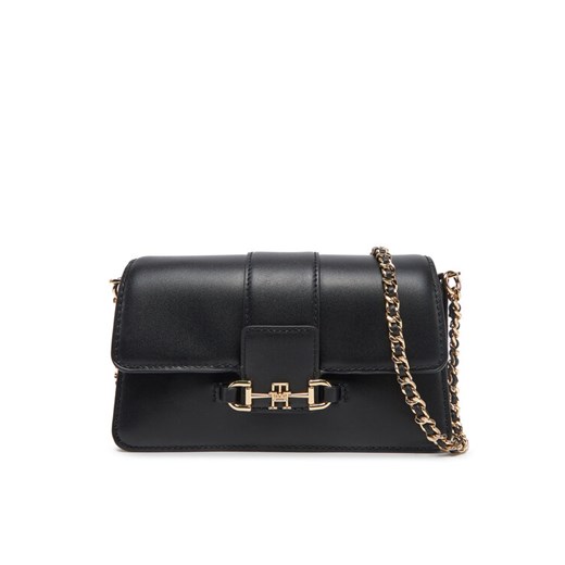 Torebka Tommy Hilfiger Heritage Leather Crossover AW0AW17212 Czarny ze sklepu eobuwie.pl w kategorii Kopertówki - zdjęcie 182107142