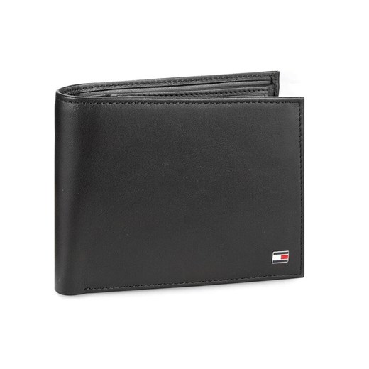 Duży Portfel Męski Tommy Hilfiger Eton Cc Flap And Coin Pocket AM0AM00652 Czarny ze sklepu eobuwie.pl w kategorii Portfele męskie - zdjęcie 182107524