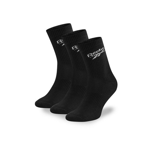 Zestaw 3 par wysokich skarpet unisex Reebok R0452-SS24 (3-pack) Czarny ze sklepu eobuwie.pl w kategorii Skarpetki męskie - zdjęcie 182107932