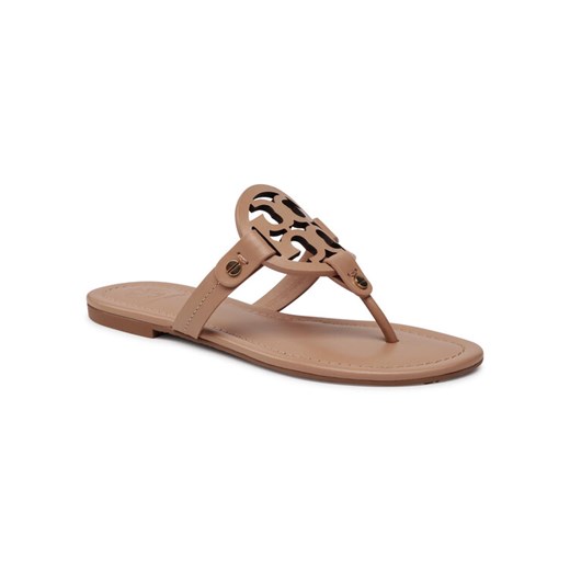 Japonki Tory Burch Miller 21168647 Beżowy ze sklepu eobuwie.pl w kategorii Klapki damskie - zdjęcie 182108402