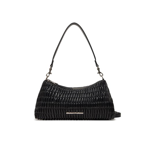 Torebka Calvin Klein Jeans Ruched Layla Shoulder Bag LV04K3088G Czarny ze sklepu eobuwie.pl w kategorii Torebki damskie - zdjęcie 182108450