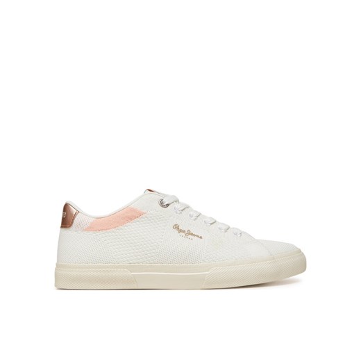 Sneakersy Pepe Jeans Kenton Knit PLS31601 Biały ze sklepu eobuwie.pl w kategorii Trampki damskie - zdjęcie 182108660