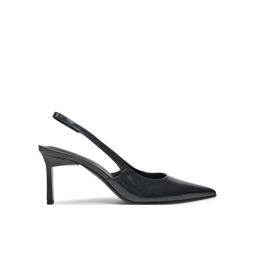 Sandały Calvin Klein Heel Slingback Pump 70 Saff Lth HW0HW02068 Czarny ze sklepu eobuwie.pl w kategorii Czółenka - zdjęcie 182108783