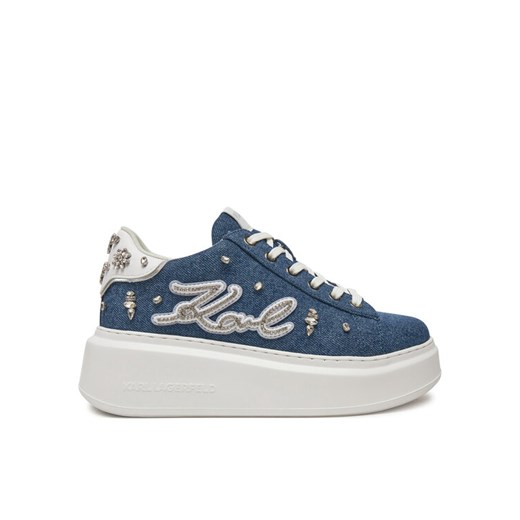 Sneakersy KARL LAGERFELD Ankapri KL63526 Niebieski ze sklepu eobuwie.pl w kategorii Buty sportowe damskie - zdjęcie 182109001