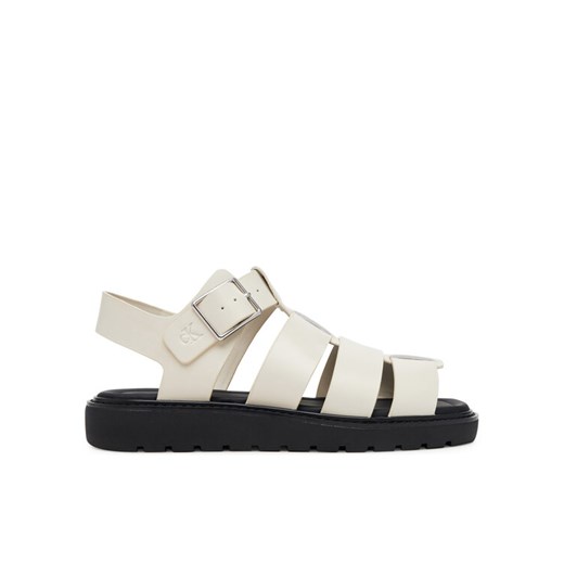 Sandały Calvin Klein Jeans Sq Molded Sdl Fisherman Mg Wn YW0YW01700 Écru ze sklepu eobuwie.pl w kategorii Sandały damskie - zdjęcie 182109280