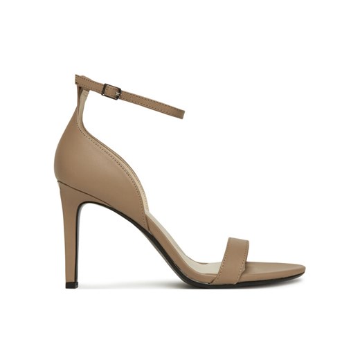 Sandały Calvin Klein Heel Sandal 90 - Lth HW0HW02337 Beżowy ze sklepu eobuwie.pl w kategorii Sandały damskie - zdjęcie 182109324