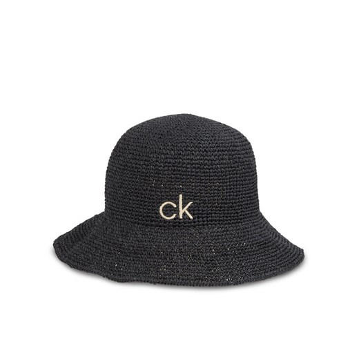 Kapelusz Calvin Klein Wide Brim Straw Bucket Hat K60K612914 Czarny ze sklepu eobuwie.pl w kategorii Kapelusze damskie - zdjęcie 182109652