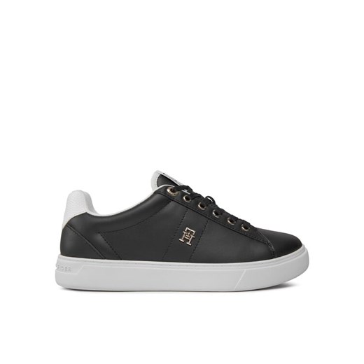 Sneakersy Tommy Hilfiger Essential Elevated Court Sneaker FW0FW07685 Czarny ze sklepu eobuwie.pl w kategorii Trampki damskie - zdjęcie 182109662