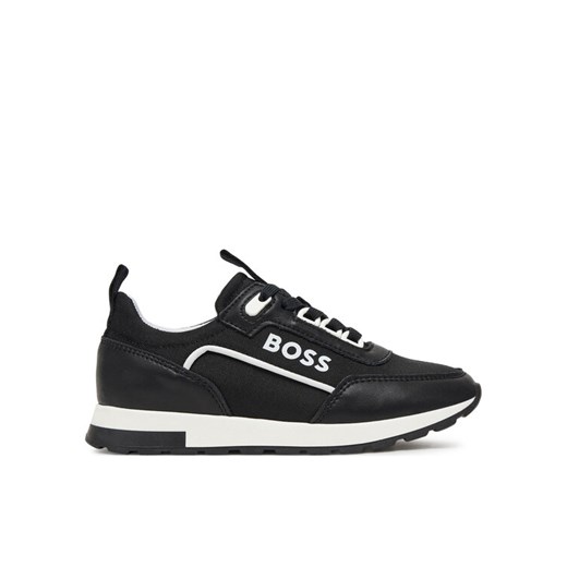 Sneakersy BOSS J51653 M Czarny ze sklepu eobuwie.pl w kategorii Buty sportowe dziecięce - zdjęcie 182109730