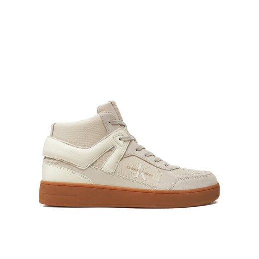 Sneakersy Calvin Klein Jeans Basket Cup Mid Laceup Lth Ml Mtr YM0YM00995 Écru 44 eobuwie.pl