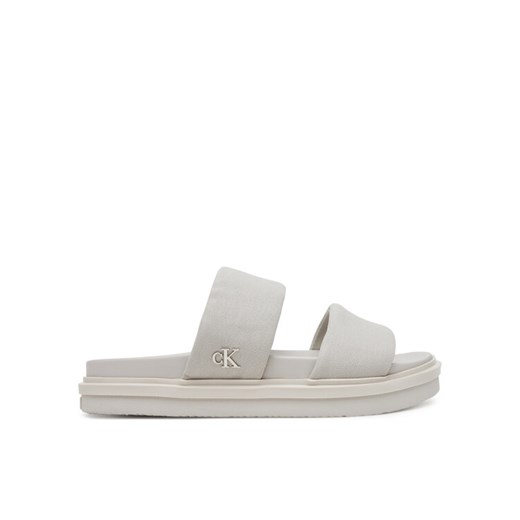 Klapki Calvin Klein Jeans Flat Molded Dbl Bar Sandal Cv YM0YM01222 Szary ze sklepu eobuwie.pl w kategorii Klapki męskie - zdjęcie 182110480