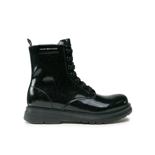 Trapery Tommy Hilfiger T4A5-33032-1237 S Czarny ze sklepu eobuwie.pl w kategorii Buty zimowe dziecięce - zdjęcie 182111021