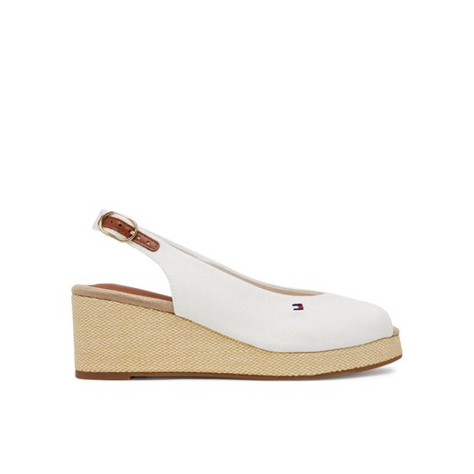 Espadryle Tommy Hilfiger Flag Mid Wedge Espad Slingback FW0FW08595 Biały ze sklepu eobuwie.pl w kategorii Espadryle damskie - zdjęcie 182111070