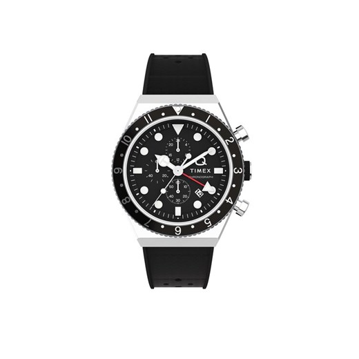 Zegarek Timex Q Timex Three Time Zone Chronograph TW2V70000 Czarny ze sklepu eobuwie.pl w kategorii Zegarki - zdjęcie 182111104