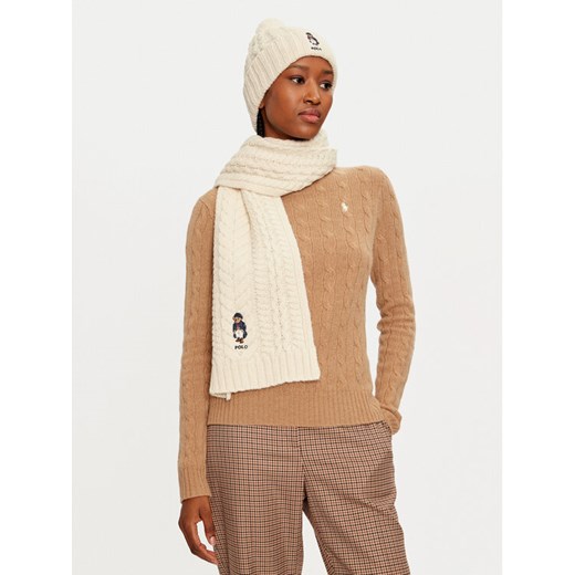 Szalik Polo Ralph Lauren 455961992001 Écru ze sklepu eobuwie.pl w kategorii Szaliki i chusty damskie - zdjęcie 182111214