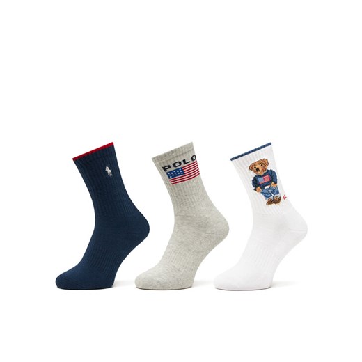 Zestaw 3 par wysokich skarpet damskich Polo Ralph Lauren 455968680001 Kolorowy ze sklepu eobuwie.pl w kategorii Skarpetki damskie - zdjęcie 182111314