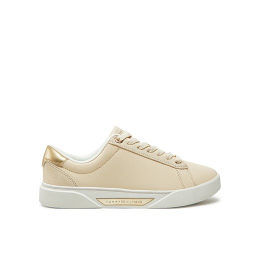 Sneakersy Tommy Hilfiger Chic Court Sneaker FW0FW08382 Beżowy ze sklepu eobuwie.pl w kategorii Buty sportowe damskie - zdjęcie 182111643