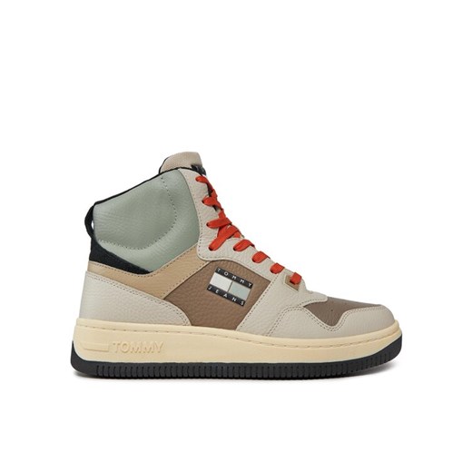 Sneakersy Tommy Jeans Tjm Basket Mid Leather EM0EM01258 Beżowy Tommy Jeans 40 eobuwie.pl