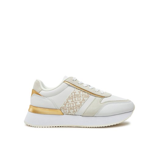 Sneakersy Tommy Hilfiger Lux Monogram Runner FW0FW08387 Biały ze sklepu eobuwie.pl w kategorii Buty sportowe damskie - zdjęcie 182112330