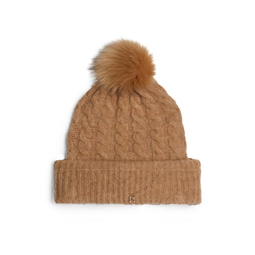 Czapka Tommy Hilfiger Timeless AW0AW16989 Beżowy ze sklepu eobuwie.pl w kategorii Czapki zimowe damskie - zdjęcie 182112492