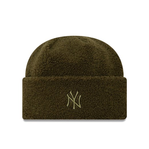 Czapka New Era Borg New York Yankees Cuff Knit Beanie 60580758 Zielony ze sklepu eobuwie.pl w kategorii Czapki zimowe damskie - zdjęcie 182113150