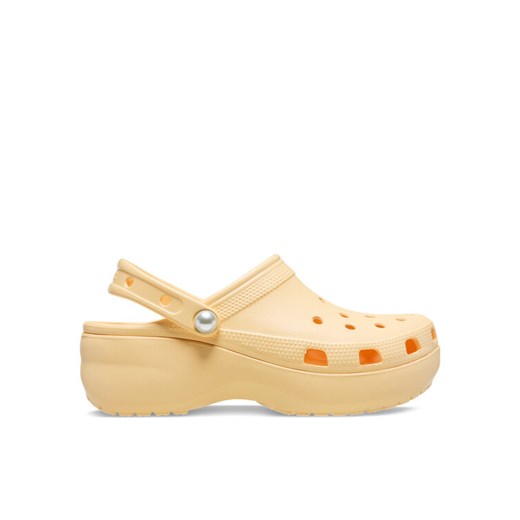 Klapki Crocs Classic Platform Pearl Clog 211231 Złoty ze sklepu eobuwie.pl w kategorii Klapki damskie - zdjęcie 182113264