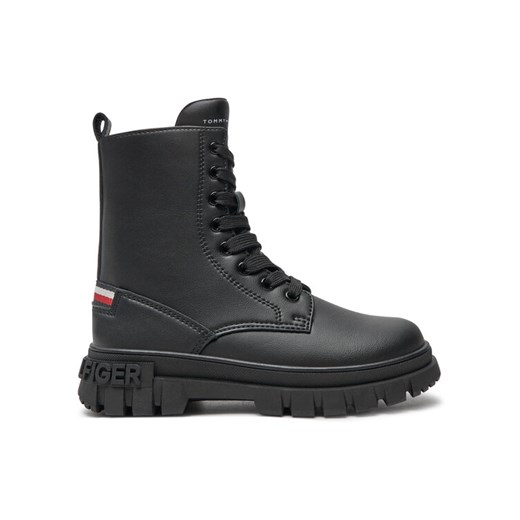Trapery Tommy Hilfiger Lace-Up Bootie T3A5-33600-1351 M Czarny ze sklepu eobuwie.pl w kategorii Buty zimowe dziecięce - zdjęcie 182113381