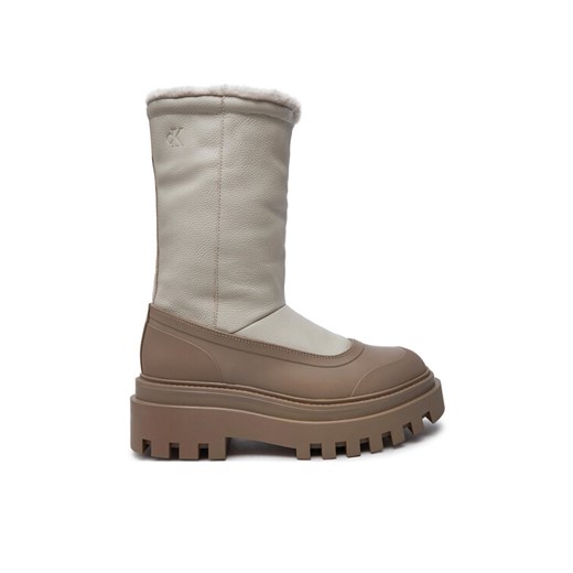 Śniegowce Calvin Klein Jeans Flatform Chelsea Boot Padded YW0YW01558 Beżowy ze sklepu eobuwie.pl w kategorii Śniegowce damskie - zdjęcie 182113601